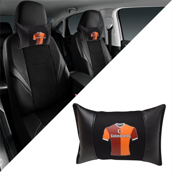Auto Nackenkissen Nackenpolster Leder und gesticktes Polster Design Türkische Mannschaft GS 1905 Fussballtrikot